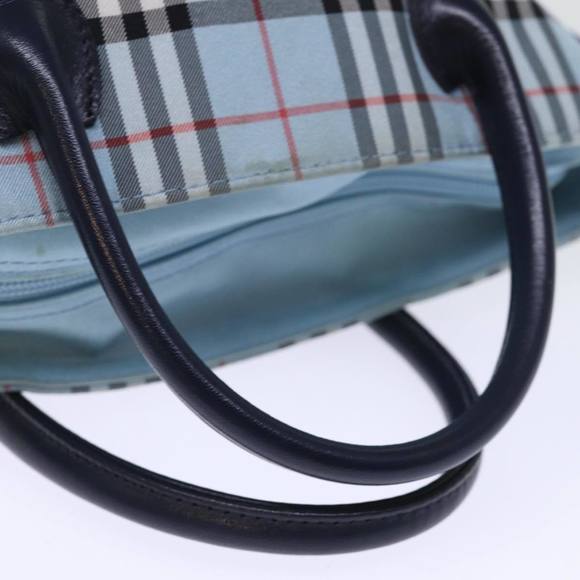 BURBERRY Nova Check Blue Label Hand Bag Nylon Blue Auth bs14211 - Picture 7 of 16